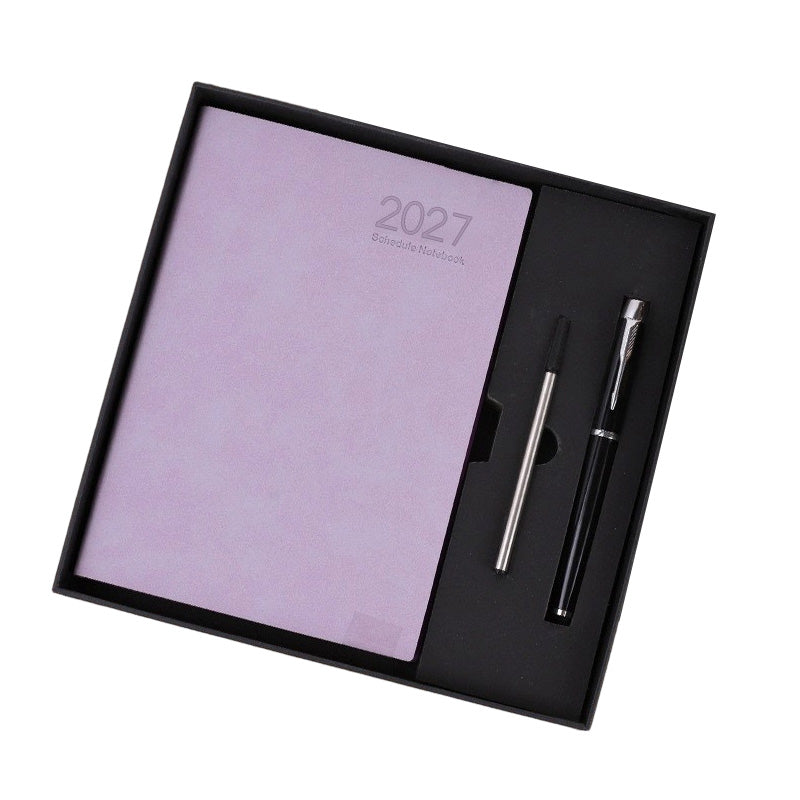 📔50% OFF NOW! 2027 Minimalist Daily Planner Notebook‑ 365‑Day Layout Journal, Lay‑Flat Binding Ink‑Proof Paper PU Cover Agenda for Time Management
