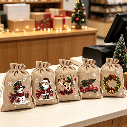 ⏰Christmas Drawstring Gift Bags