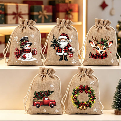 ⏰Christmas Drawstring Gift Bags
