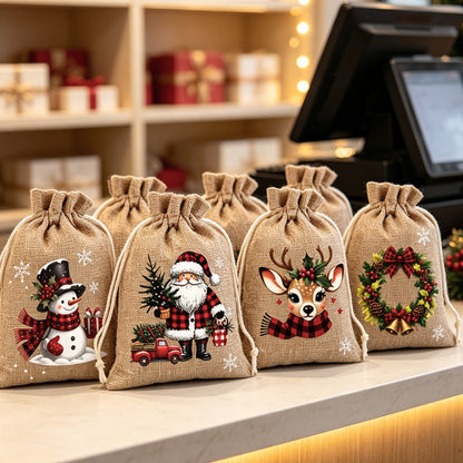 ⏰Christmas Drawstring Gift Bags