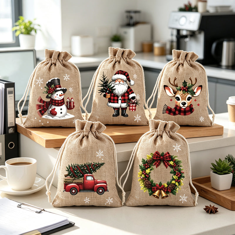 ⏰Christmas Drawstring Gift Bags