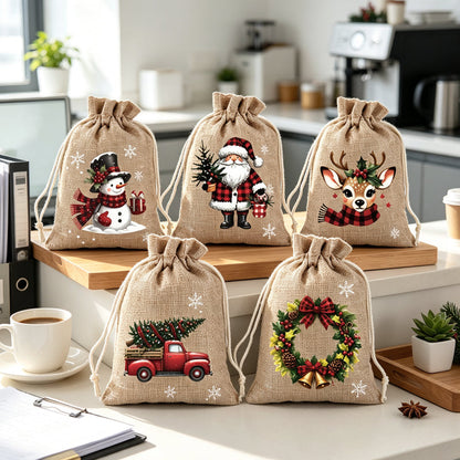 ⏰Christmas Drawstring Gift Bags