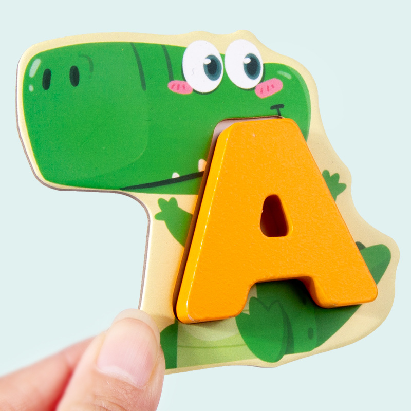🔤 26-Piece Wooden Letter & Animal Matching Toy – Hands-On Alphabet Mastery, Vibrant Animal Illustrations & Child-Safe Design – Learning Made Fun ✨
