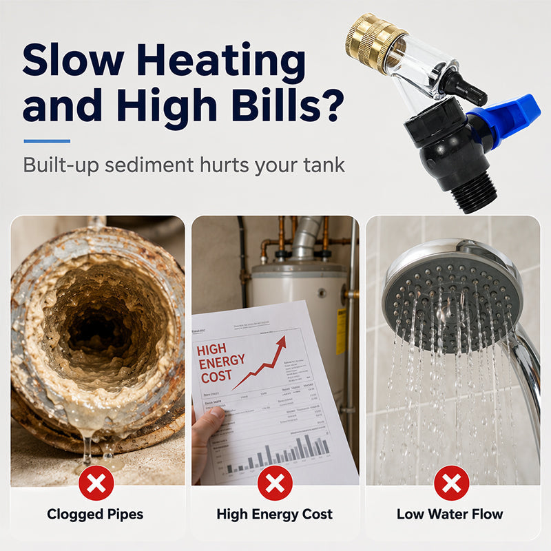🚿50% OFF NOW! No‑Disassembly Water Heater Descaling Tool‑ Quick Flush Scale Remover Filter Adapter, Easy‑Clean Limescale Cleaning Tool for Household Water Heaters