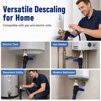 🚿50% OFF NOW! No‑Disassembly Water Heater Descaling Tool‑ Quick Flush Scale Remover Filter Adapter, Easy‑Clean Limescale Cleaning Tool for Household Water Heaters