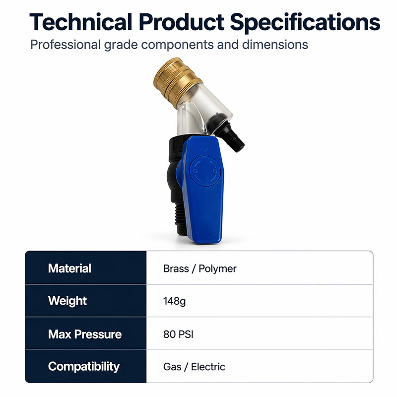 Technical specifications for water heater flushing tool