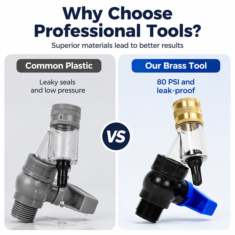 Brass water heater flush tool comparison