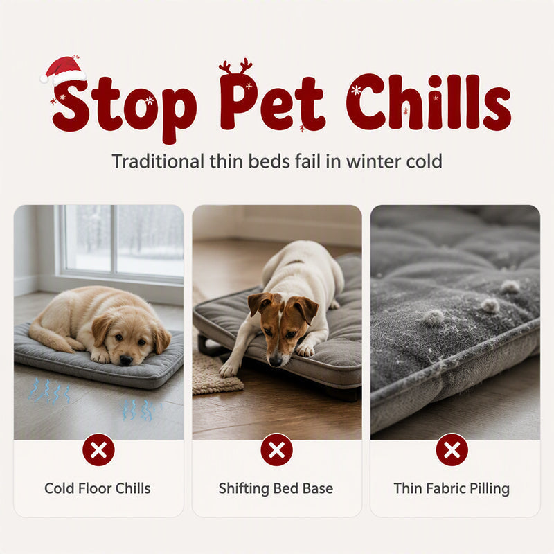 📢📢49% OFF !! ⏰Christmas Sleigh Pet Bed with Removable Cushion