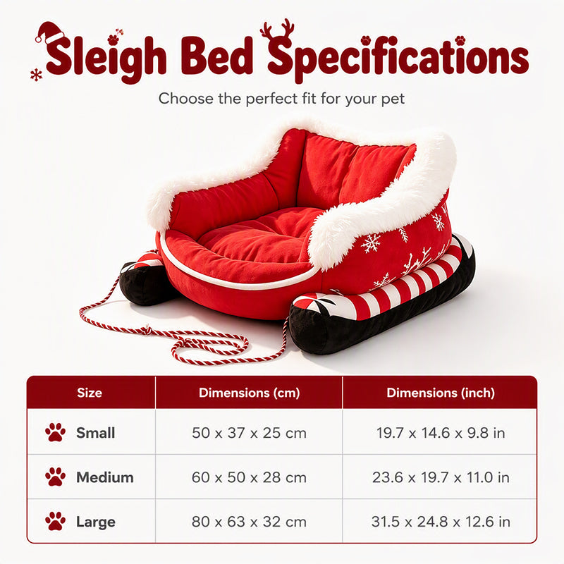 🎄Their Own Christmas Sleigh – Cozy Plush Pet Bed for Dogs & Cats