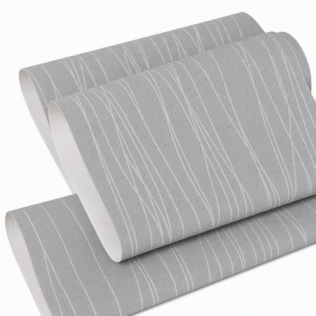 ⏳Limited-time 50% off⏰Thickened Non Woven Self Adhesive Wallpaper with 3D Textured Stripe Pattern for Bedroom and Living Room Background Wall 53cm x 1m🏵️🧱