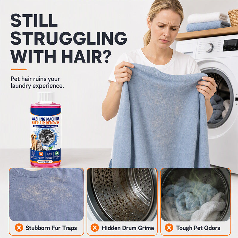 Deep Clean Washers Instantly! No-Odor 4-in-1 Pet Hair Laundry Cleaner