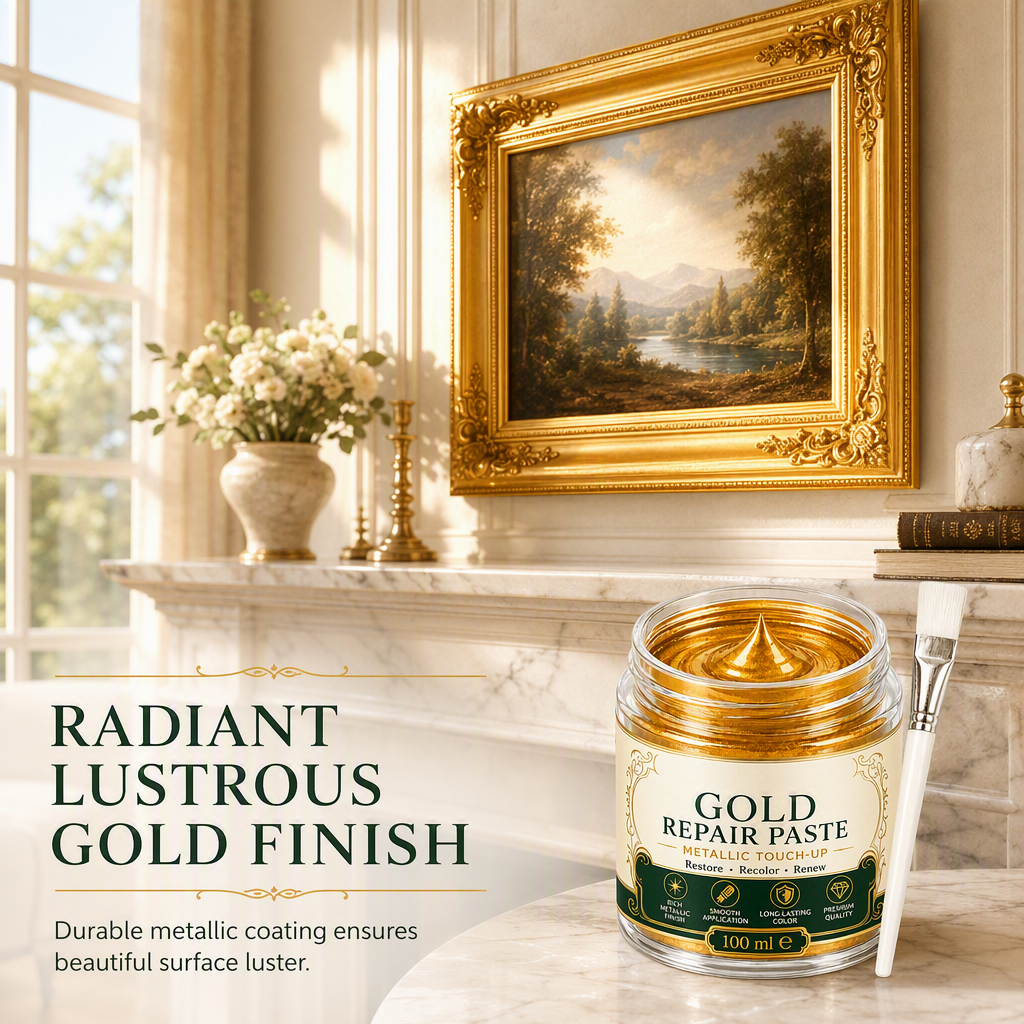 Gold Metallic Refinishing Repair Paste with Brush