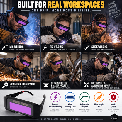 Auto-Darkening Anti-Glare Welding Glasses