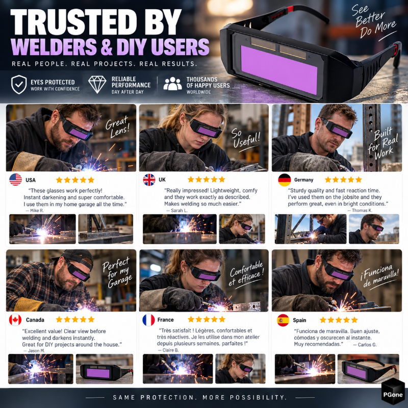 Auto-Darkening Anti-Glare Welding Glasses