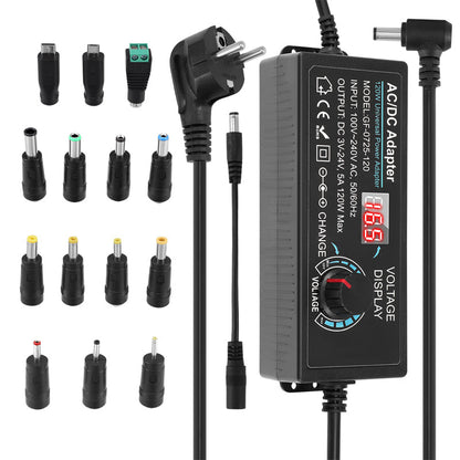 ⏰ Adjustable 3V-24V 3A Universal AC/DC Power Adapter With Digital Display 🔋