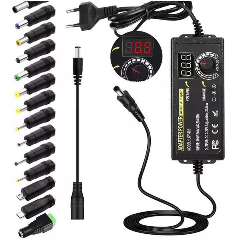 ⏰ Adjustable 3V-24V 3A Universal AC/DC Power Adapter With Digital Display 🔋