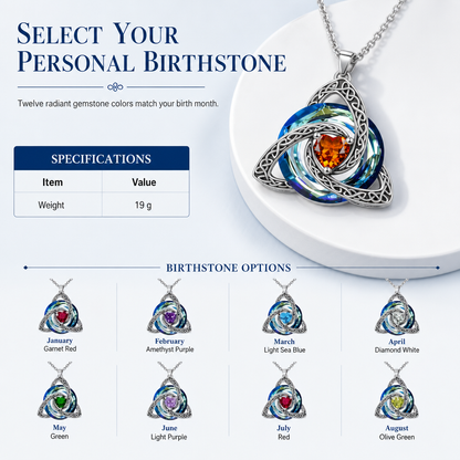 ⏳🔥LIMITED-TIME 50% OFF! ⏰Women's Celtic Knot Birthstone Pendant Necklace🌀📿