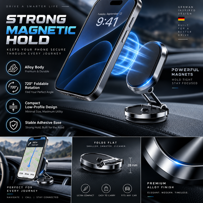 Rotatable Folding Magnetic Car Phone Mount