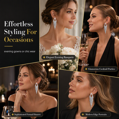 ⏳Limited-time 50% off⏰Rhombus Cubic Zirconia Tassel Drop Earrings🦚