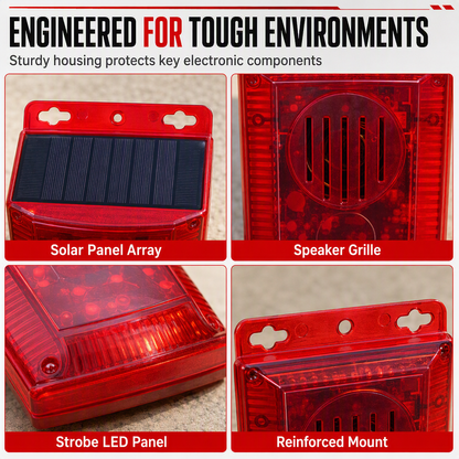 Solar Powered Outdoor Warning Alarm