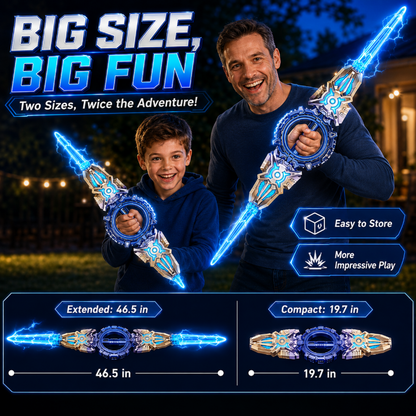360° Spinning Double-Blade LED Sword | Rechargeable Light-Up Toy