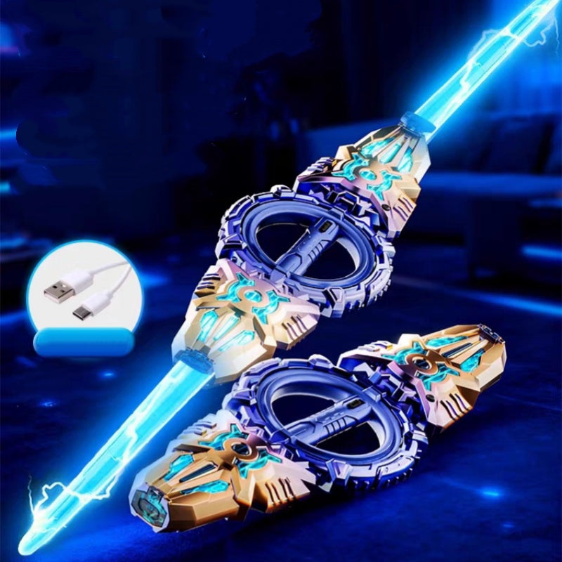 360° Spinning Double-Blade LED Sword | Rechargeable Light-Up Toy