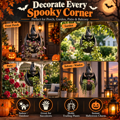 Halloween Bat Hanging Plant Pot