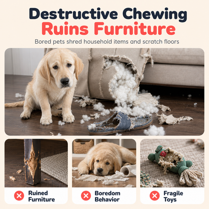 🐶Durable TPR Bone Shaped Dog Chew Toy Bite Resistant Teething Toy for Large Dogs🦴