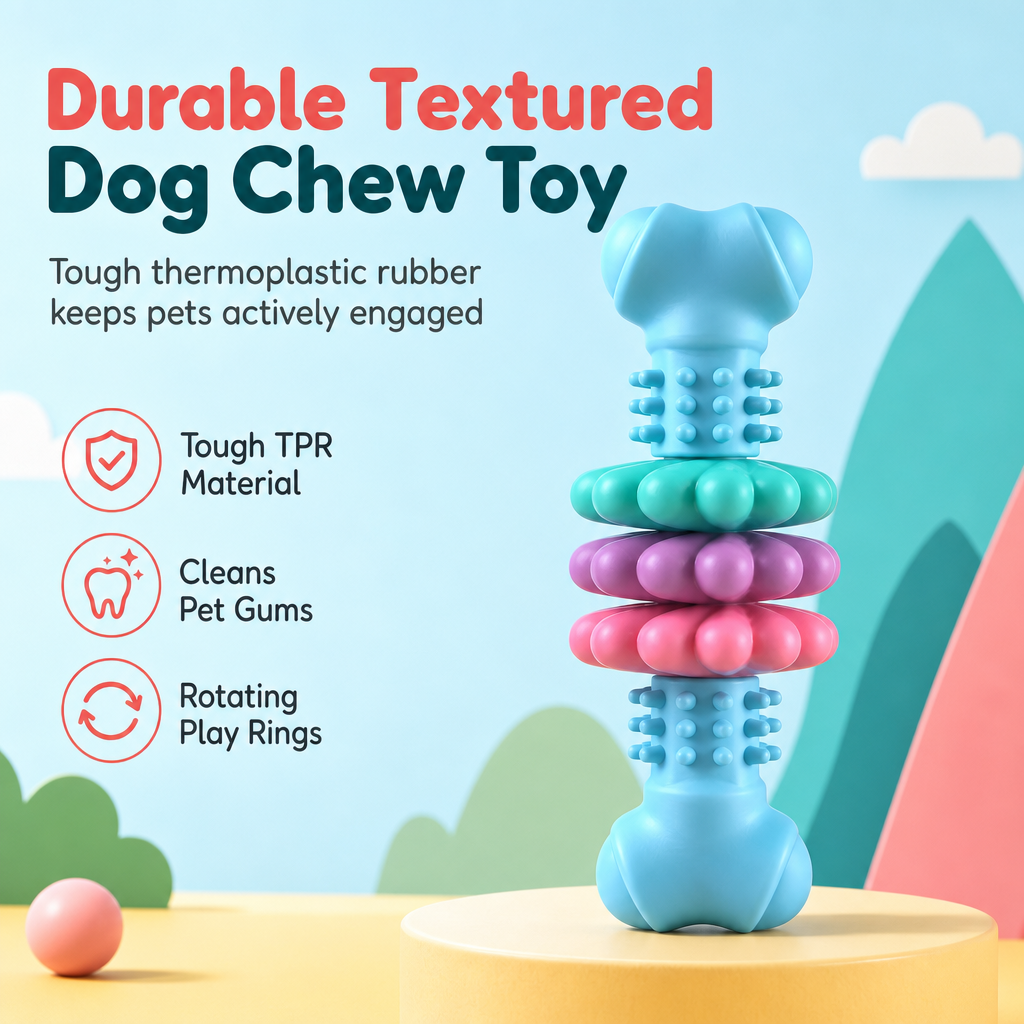 🦴⏰ LIMITED-TIME 50% OFF! 🐶 Durable TPR Dog Chew Bone – Safer Chewing Design, Textured Ridges & Tear-Resistant Build ✨