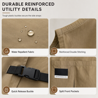 ⏳Time-Limited Special⏰Waterproof and Oilproof Kitchen Vest Apron Breathable Sleeveless Workwear for Catering and Food Service