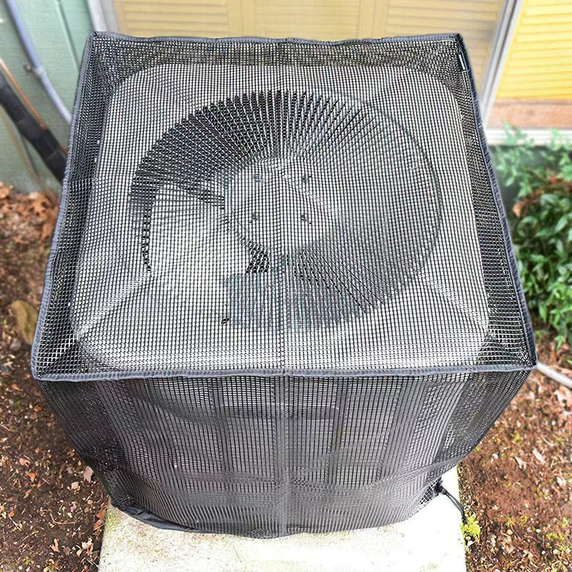 Outdoor air conditioner protective mesh cover