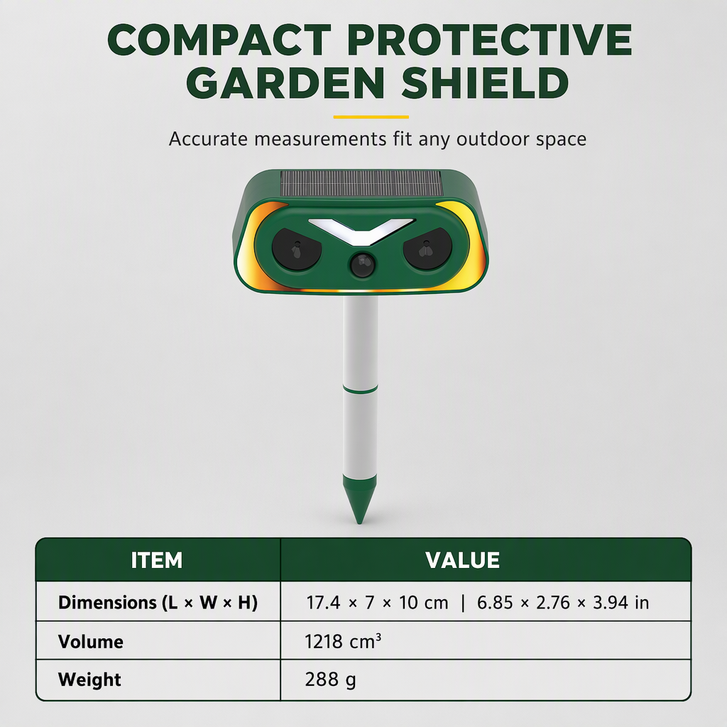 Solar Powered Outdoor Waterproof Ultrasonic Animal Repeller with Flame Light and Siren Alarm High Power Variable Frequency Rodent Deterrent