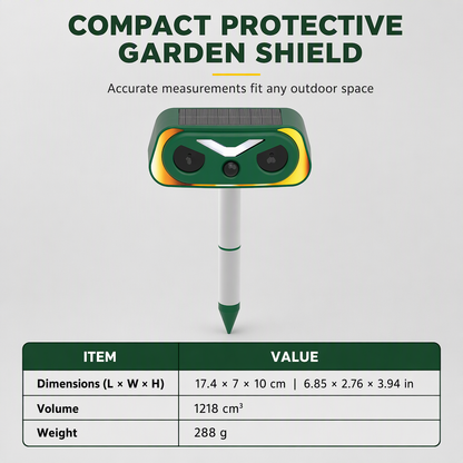 Solar Powered Outdoor Waterproof Ultrasonic Animal Repeller with Flame Light and Siren Alarm High Power Variable Frequency Rodent Deterrent
