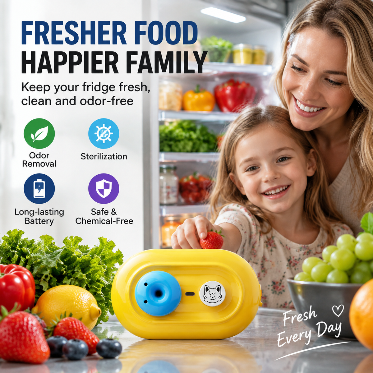 Mini Portable Refrigerator Deodorizer and Sterilizer