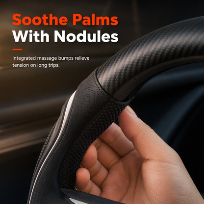 🔥Universal Carbon Fibre Steering Wheel Cover – Anti-Slip Breathable Grip & Napa-Style Finish, Refresh Your Daily Drive ✨