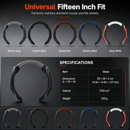 🔥Universal Carbon Fibre Steering Wheel Cover – Anti-Slip Breathable Grip & Napa-Style Finish, Refresh Your Daily Drive ✨