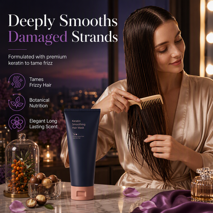 Keratin Smoothing Hair Mask 320ml Nourishing and Repairing Treatment for Dry Frizzy and Damaged Hair