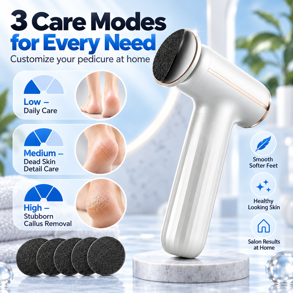 Rechargeable Electric Foot File for Foot Care