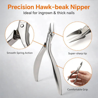 ⏰Stainless Steel Ingrown Toenail Clipper and Dead Skin Nipper 2 Piece Manicure Set