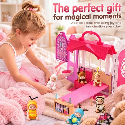 🍼 Mini Baby Dolls in Animal Outfits: 6 Styles, Sleeping Design, Portable, Gift-Ready