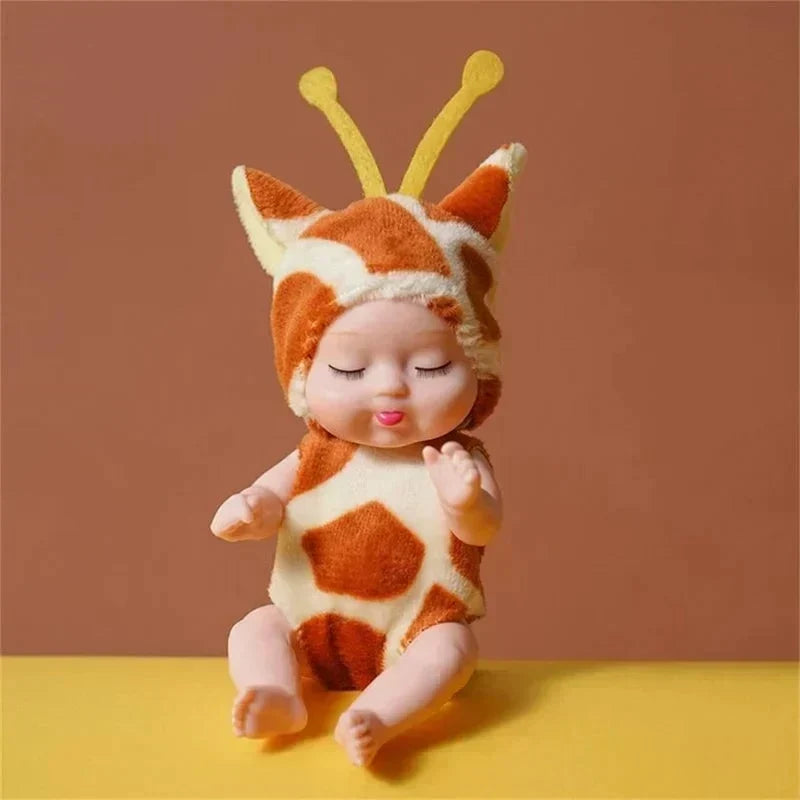 🍼 Mini Baby Dolls in Animal Outfits: 6 Styles, Sleeping Design, Portable, Gift-Ready
