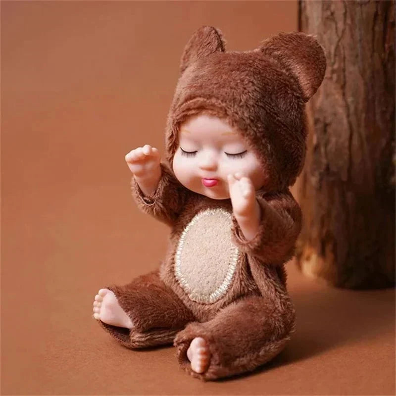 🍼 Mini Baby Dolls in Animal Outfits: 6 Styles, Sleeping Design, Portable, Gift-Ready