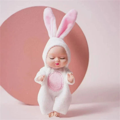 🍼 Mini Baby Dolls in Animal Outfits: 6 Styles, Sleeping Design, Portable, Gift-Ready