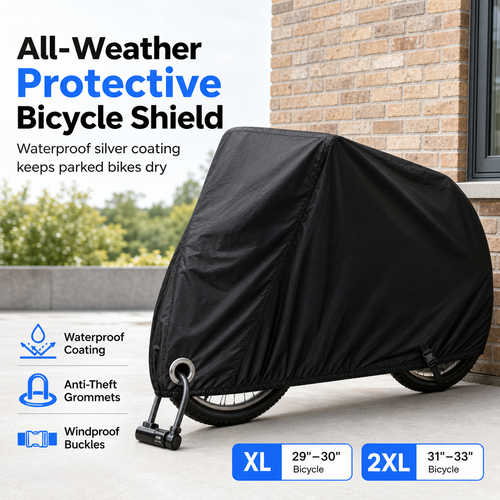 All-Weather Waterproof Bicycle Cover – Heavy-Duty Windproof Outdoor Bike Protection, Single & Double Bike Sizes