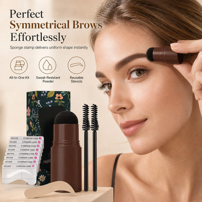 Eyebrow Stamp Kit with Natural-Looking Brow Powder