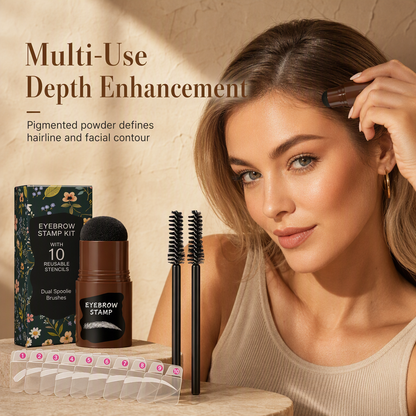 Eyebrow Stamp Kit with Natural-Looking Brow Powder