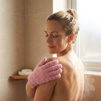 Five-Finger Exfoliating Glove for Bath and Shower