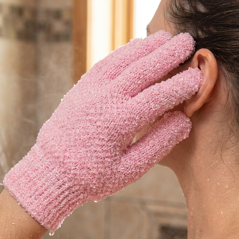 Five-Finger Exfoliating Glove for Bath and Shower