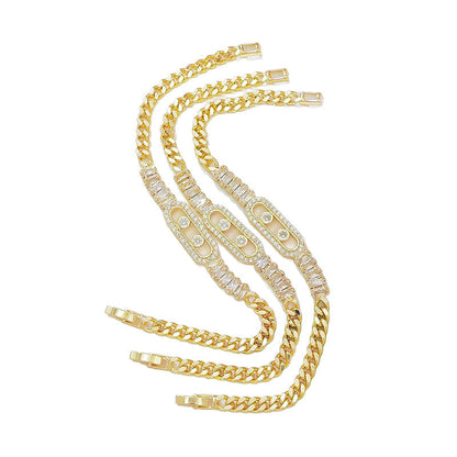 🎁New Arrivals 50% OFF💥Women's Gold-Tone Cubic Zirconia Chain Bracelet