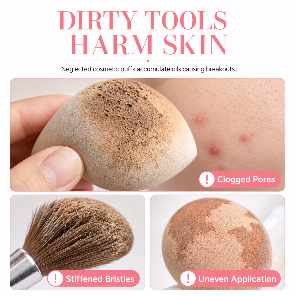 50ml Makeup Brush and Sponge Cleanser Liquid Powder Puff Cleaning Water for Cosmetic Sponges and Cushion Puffs